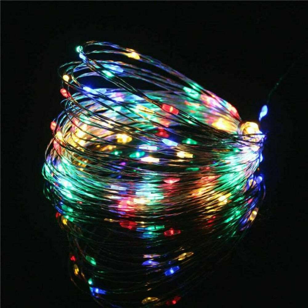 20 Battery-Powered Multi-Coloured LED String Fairy Lights: Festive Home and Garden Décor for Parties and Christmas